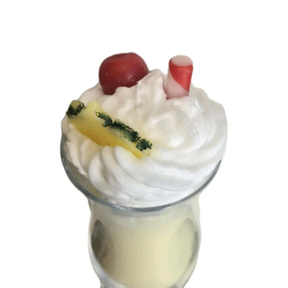 New Hawaiian Pina Colada W/ Whip Cream Cocktail Beverage Drink Candle Gift